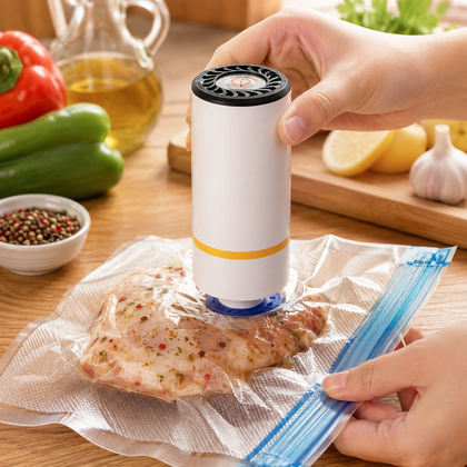 Introducir el alimento en la bolsa